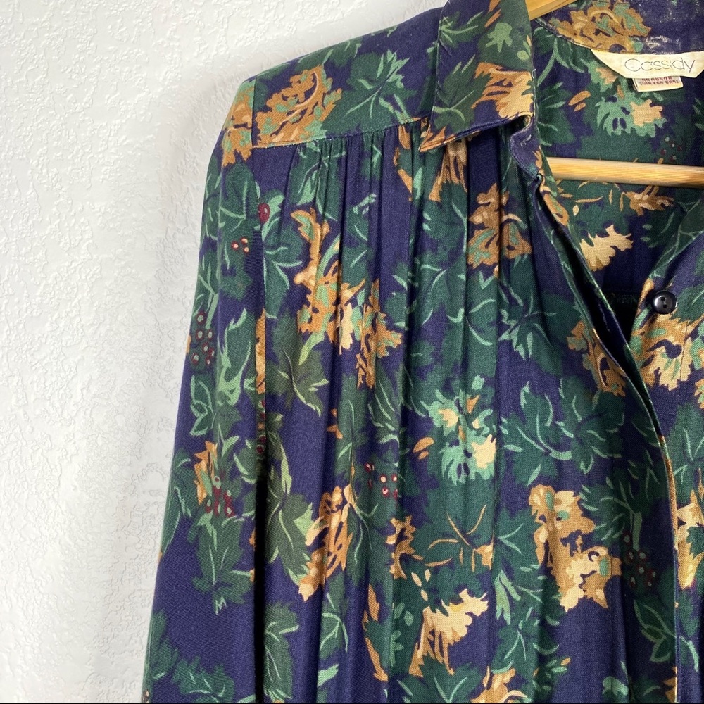Vintage Cassidy Green Floral Equestrian Maxi Dress - Picture 3 of 13